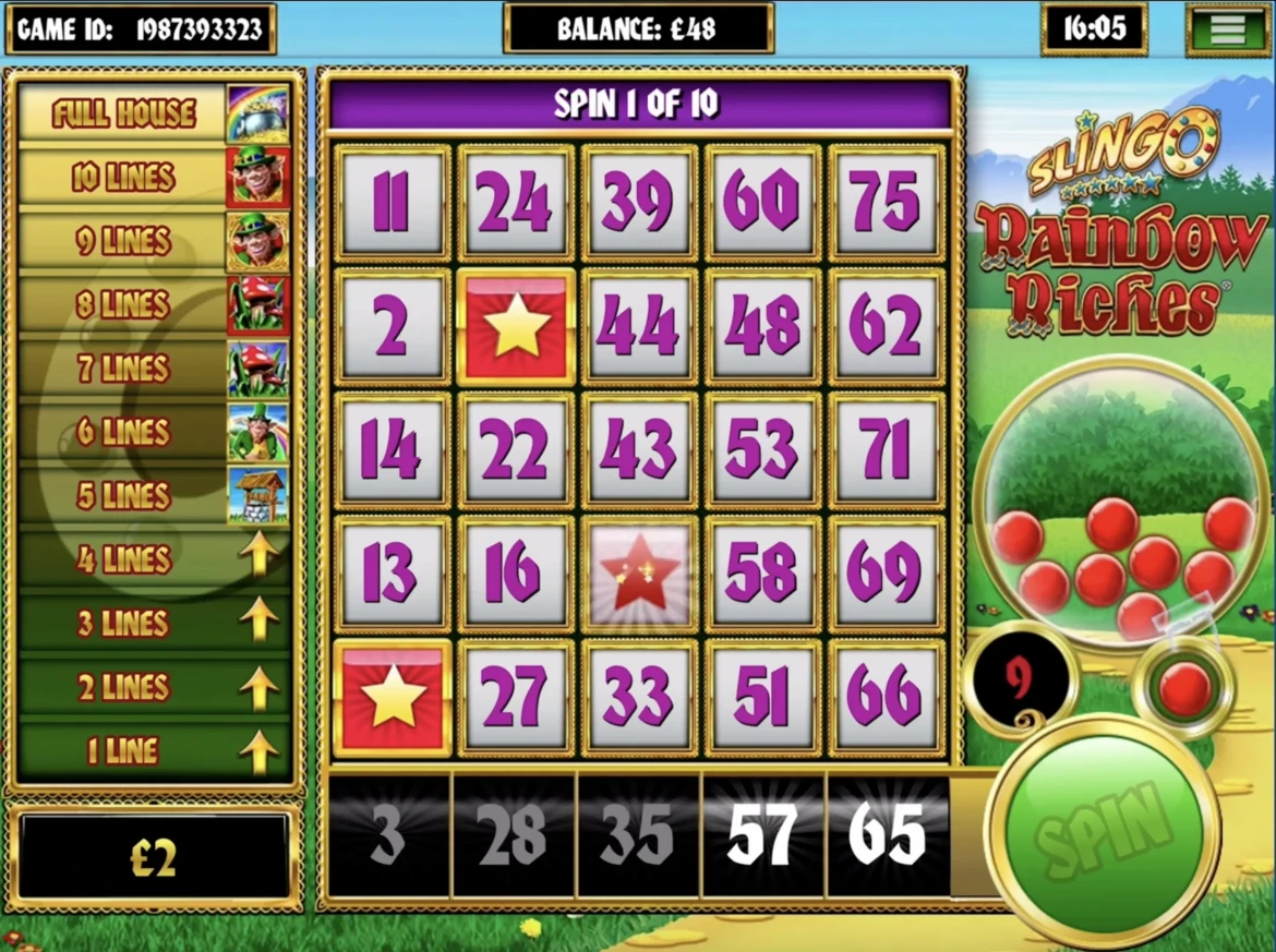 Slingo Raindow Riches
