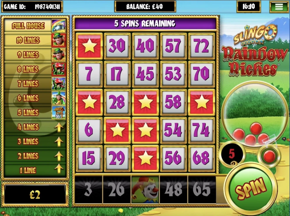 Slingo Raindow Riches