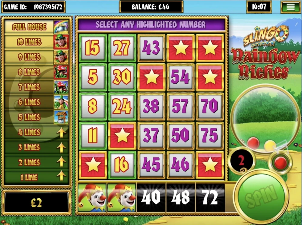 Slingo Raindow Riches Slot