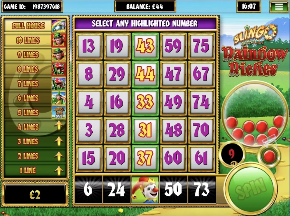 Slingo Raindow Riches Slot