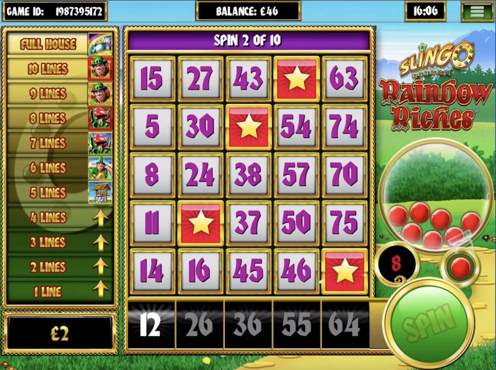 Slingo Raindow Riches Slot