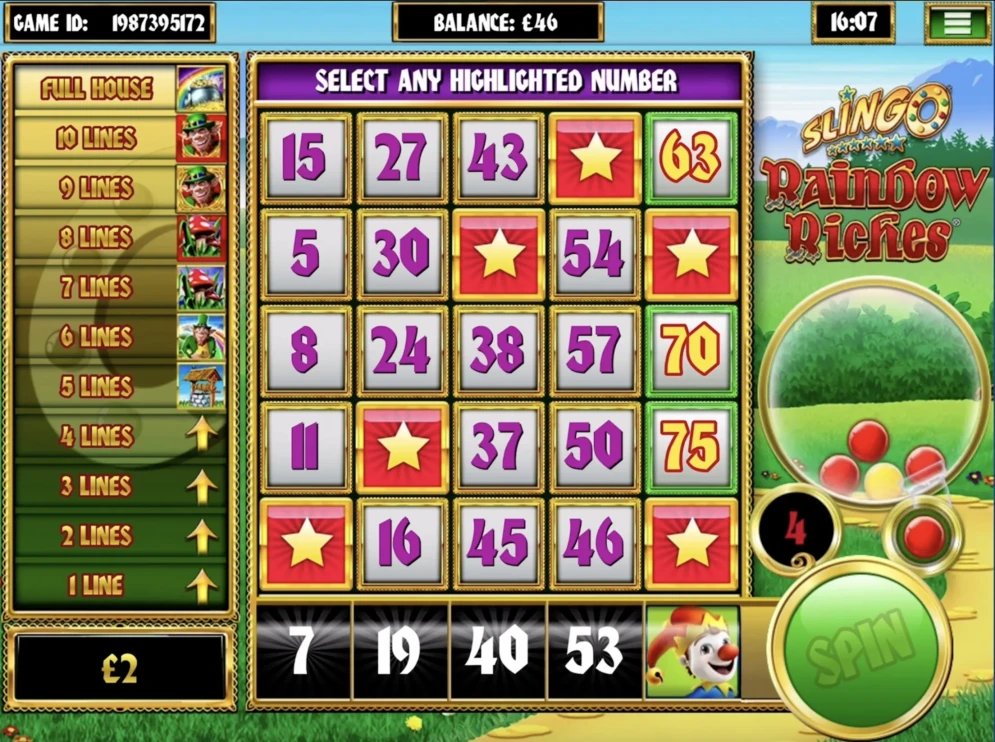 Slingo Raindow Riches