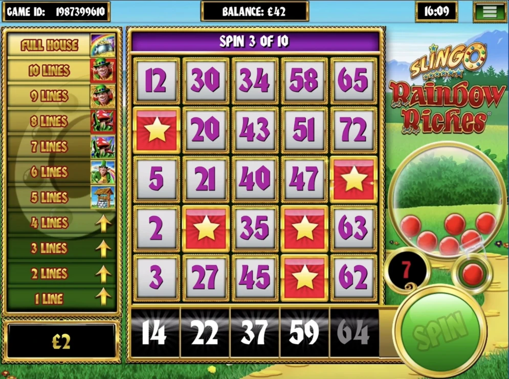 Slingo Raindow Riches Slot